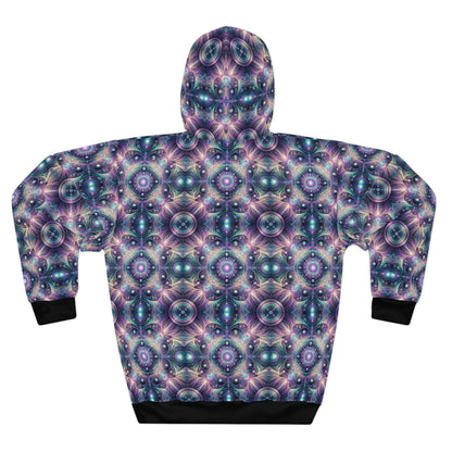 Iridescent Tech Fusion Tech-Forward Streetwear Pullover Hoodie - 8404 Design-61