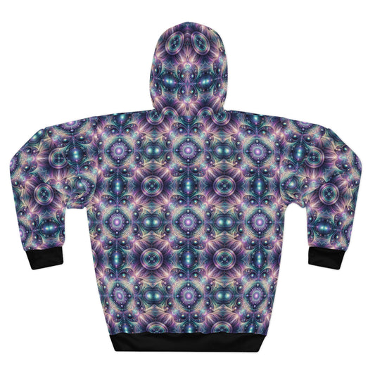 Iridescent Tech Fusion Tech-Forward Streetwear Pullover Hoodie - 8404 Design-61