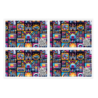 Digital Pop Culture Mashup Maximalist Pop Sticker Sheet - 8404 Design-52