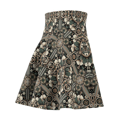 Cyber Garden Party Tech Garden Extravaganza Women's Skater Skirt - 8404 Design-66
