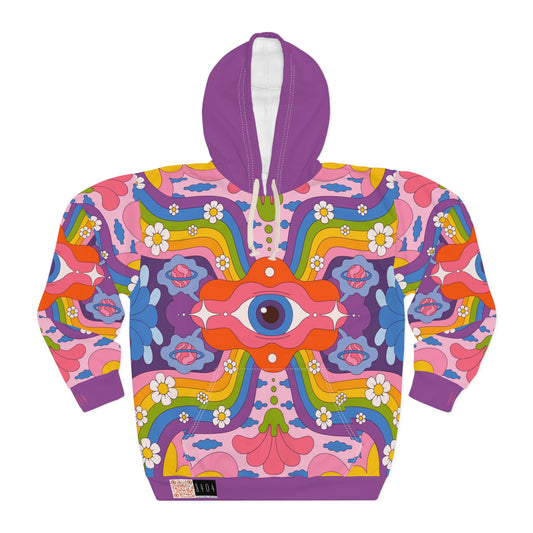 8404's Unisex Adult "The Eye of Trance in Purple" Fashion Pullover Hoodie