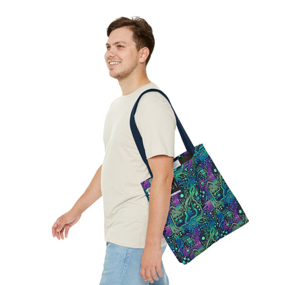 Tech-Infused Neon Tech-Forward Streetwear Tote Bag - 8404 Design-66