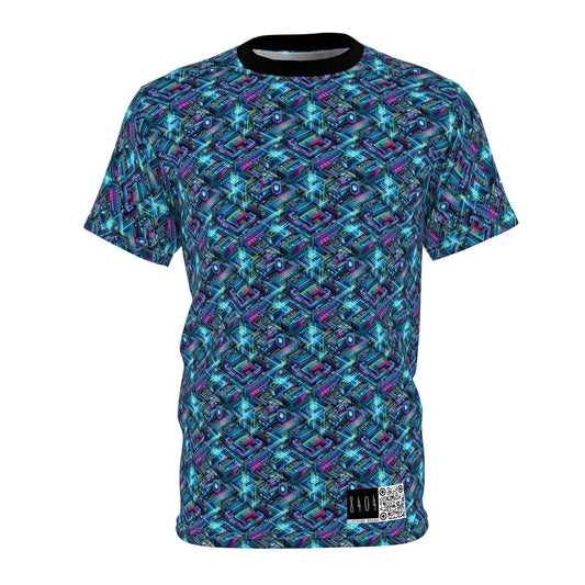 Digital Dreamland Futuristic Tech Aesthetic Unisex Cut & Sew Tee - 8404 Design-42
