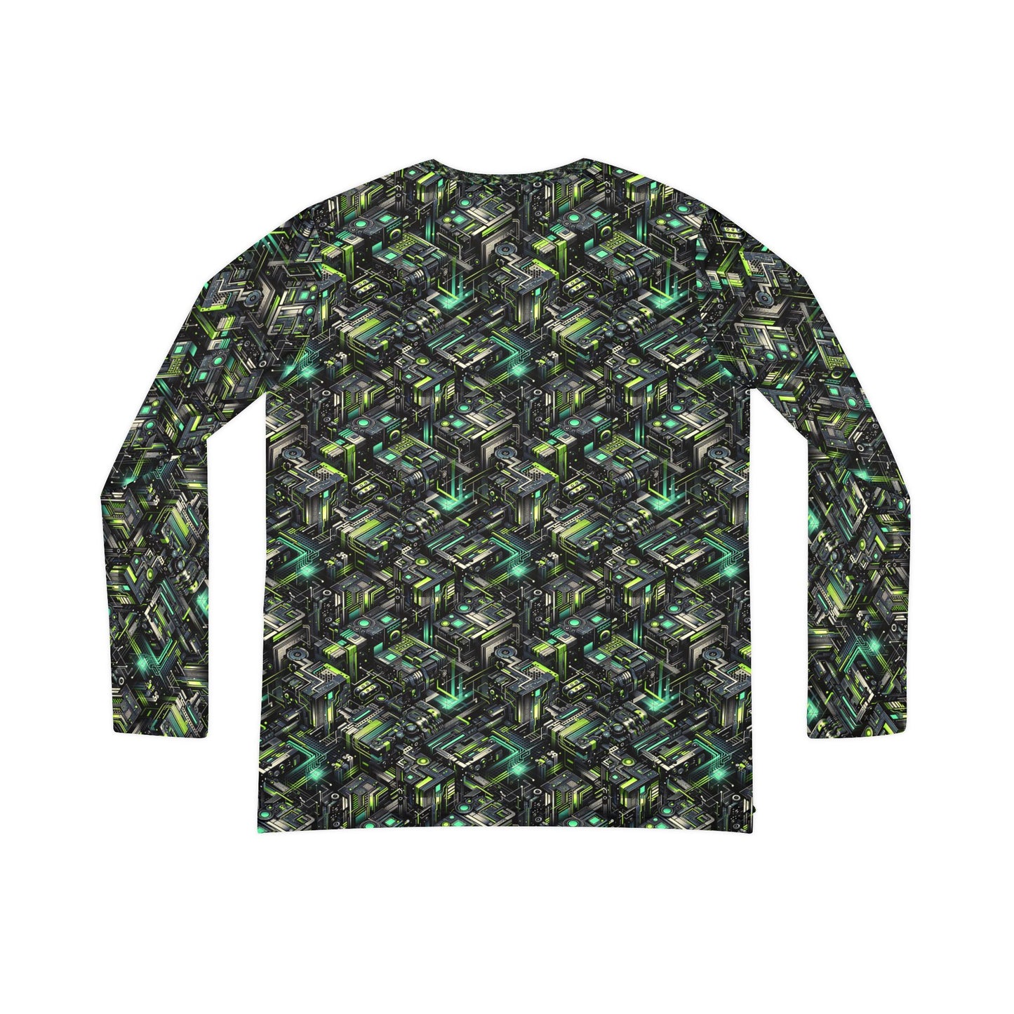 Tech-Infused Graphics Tech-Forward Streetwear Women's Long Sleeve V-Neck Shirt - 8404 Design-47