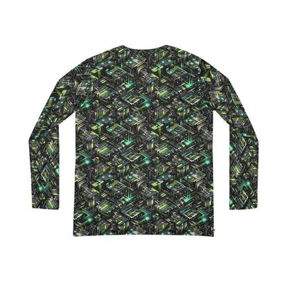 Tech-Infused Graphics Tech-Forward Streetwear Women's Long Sleeve V-Neck Shirt - 8404 Design-47