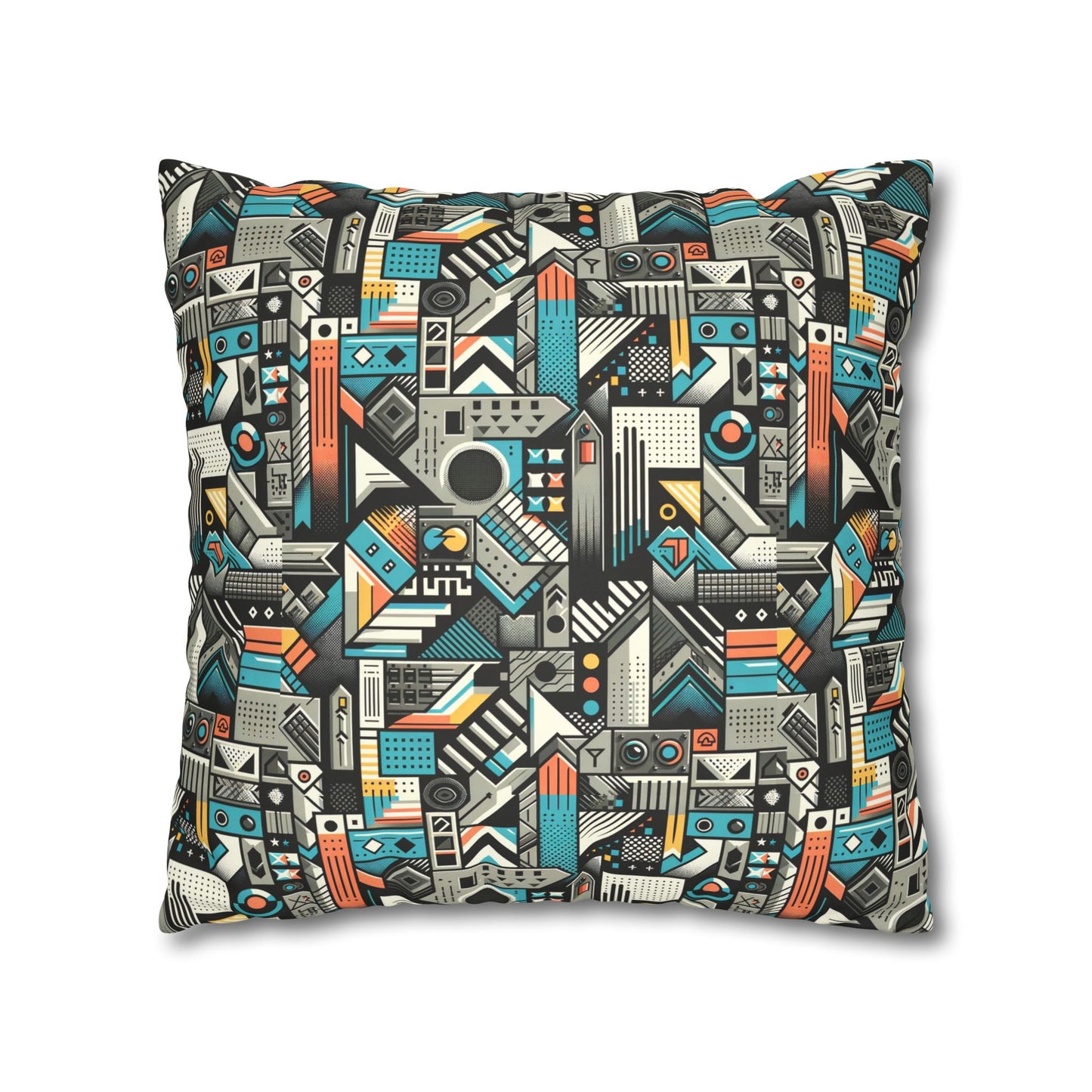 Digital Street Art Urban Street Style Faux Suede Square Pillowcase - 8404 Design-81