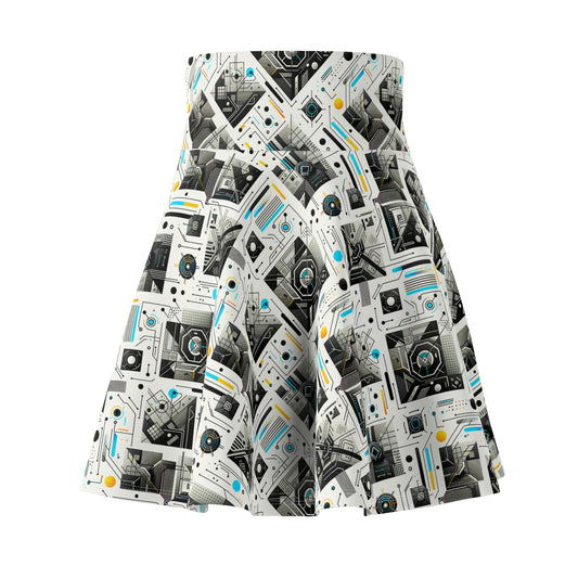 Tech Minimalism Minimalist Tech Women's Skater Skirt - 8404 Design-47