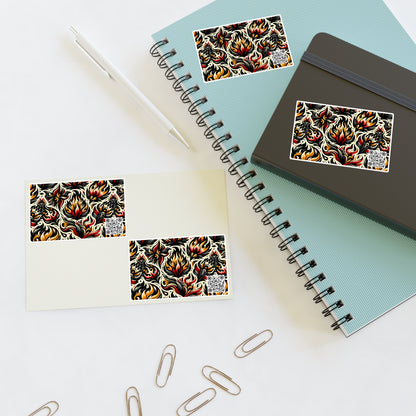Fire & Flames Bold Streetwear Statement Sticker Sheets - 8404 Design-57