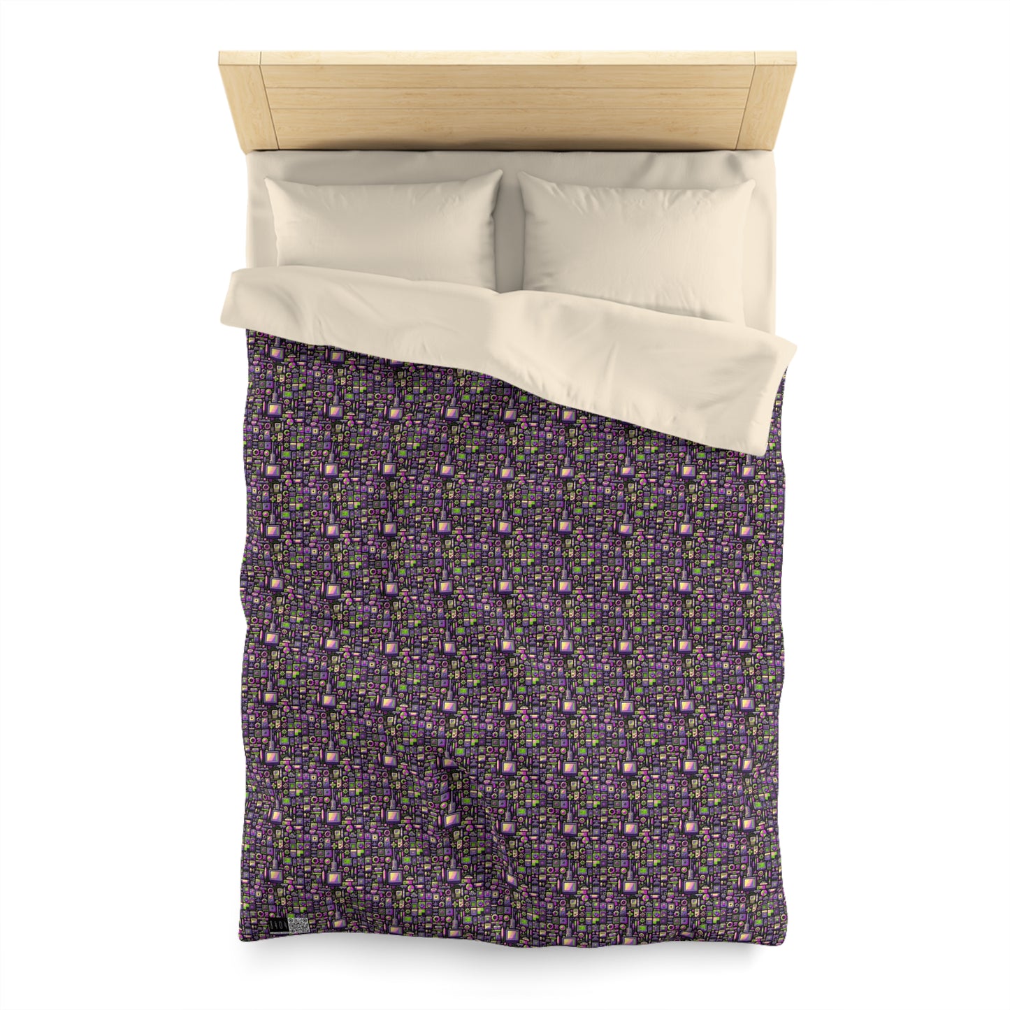 Digital Nostalgia Remix Modern Vintage Fusion Microfiber Duvet Cover - 8404 Design-67