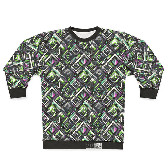 Retro Futurism Graphics Tech-Forward Streetwear Sweatshirt - 8404 Design-48