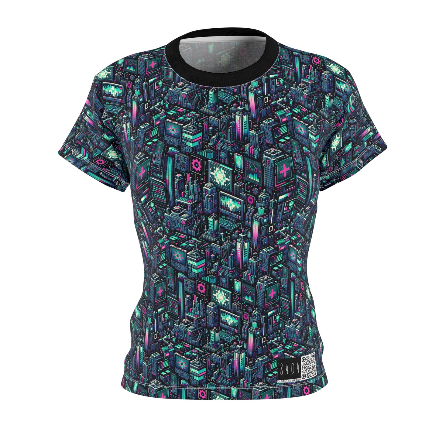 Digital Rebellion Tech-Inspired Streetwear Women's Cut & Sew Tee - 8404 Design-58