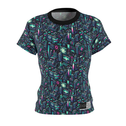 Digital Rebellion Tech-Inspired Streetwear Women's Cut & Sew Tee - 8404 Design-58