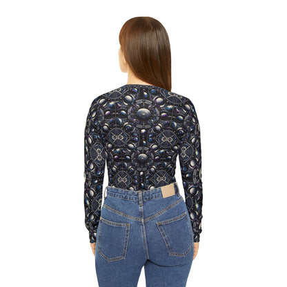 Tech Astronaut Tech-Forward Streetwear Meets Space Exploration Women's Long Sleeve V-Neck Shirt - 8404 Design-46