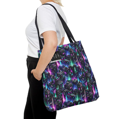 Tech Noir Graphics Futuristic Tech Aesthetics Tote Bag - 8404 Design-55