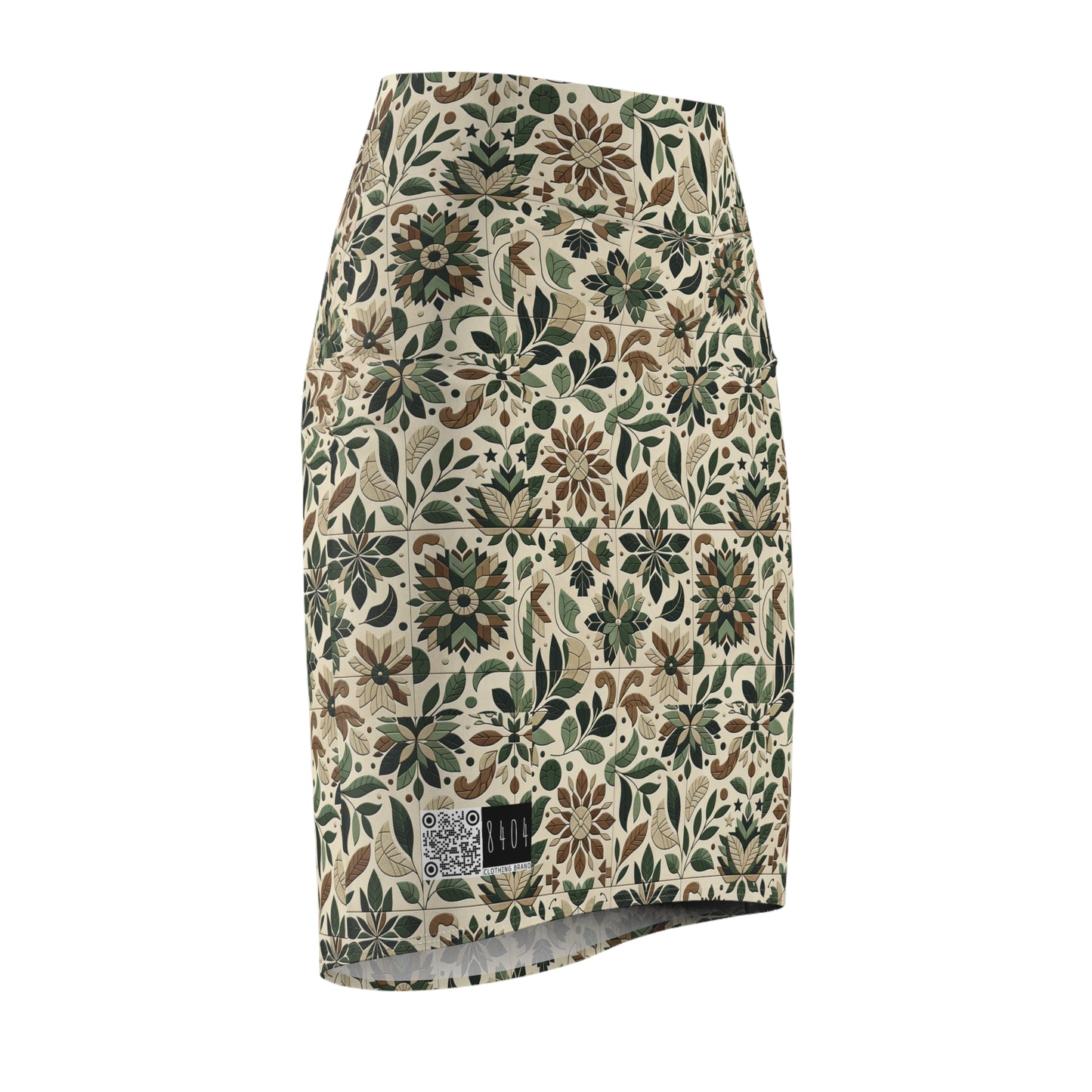 Streetwear Sustainability Environmentally Conscious Streetwear with a Natural Aesthetic Women's Pencil Skirt - 8404 Design-56