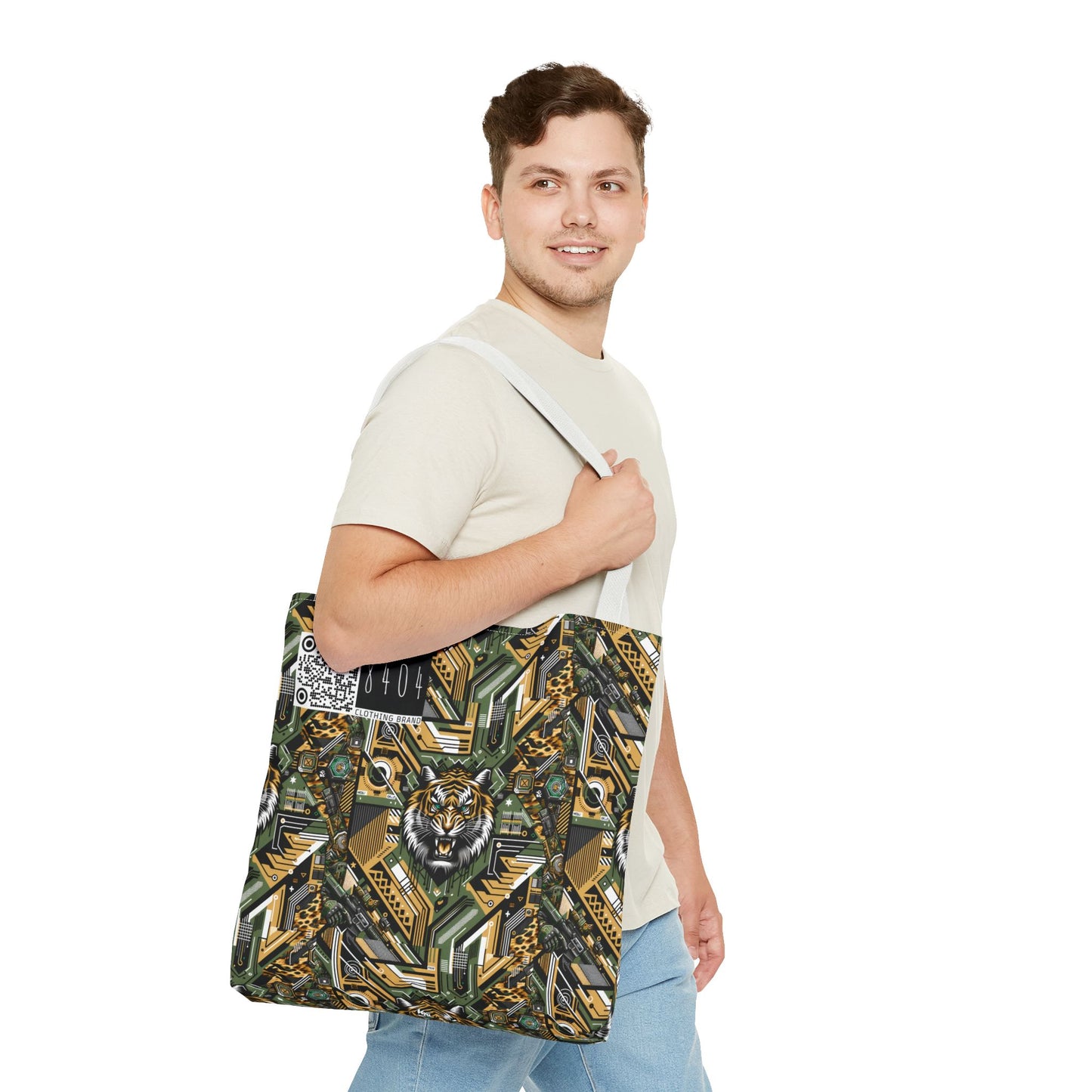 Neo-Camo Fusion Tech-Forward Streetwear Tote Bag - 8404 Design-58