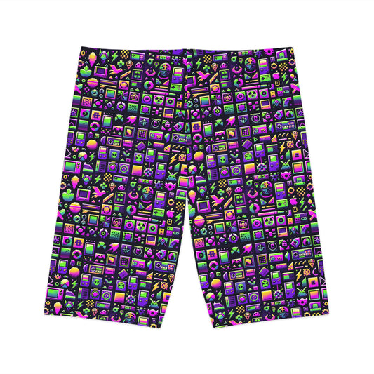 Digital Nostalgia Remix Modern Vintage Fusion Women's Bike Shorts - 8404 Design-49