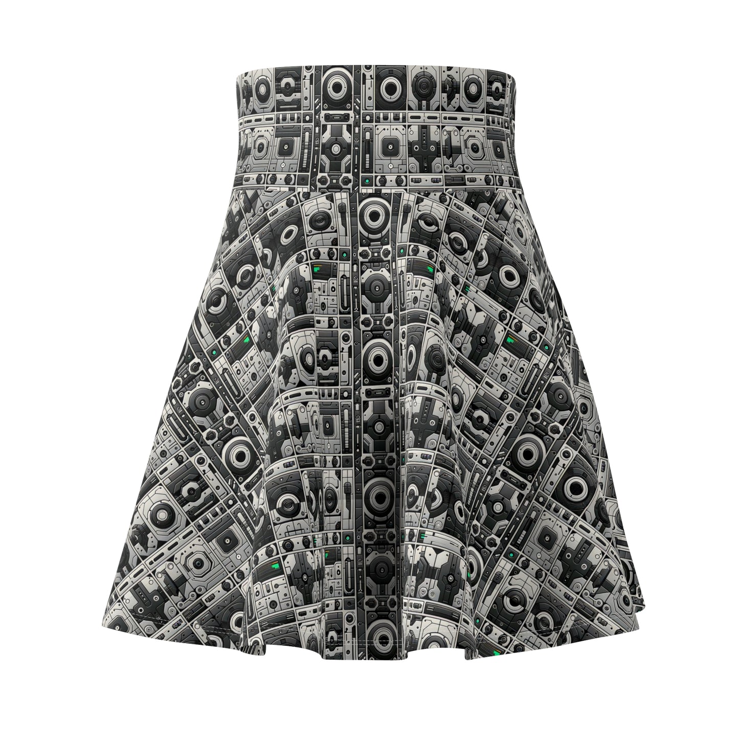 Tech Utility Aesthetics Tech-Forward Minimalism Women's Skater Skirt - 8404 Design-60