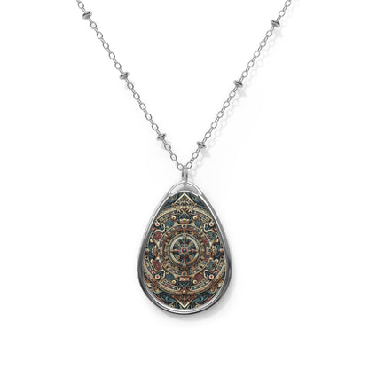 Urban Renaissance Historical Fusion With Street Edge Oval Necklace - 8404 Design-57