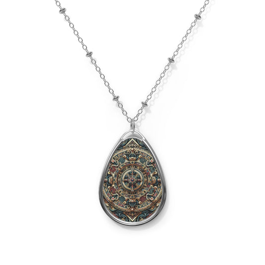 Urban Renaissance Historical Fusion With Street Edge Oval Necklace - 8404 Design-57