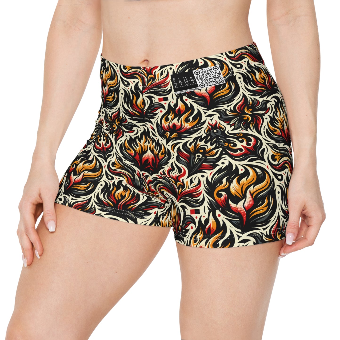 Fire & Flames Bold Streetwear Statement Women's Shorts - 8404 Design-57