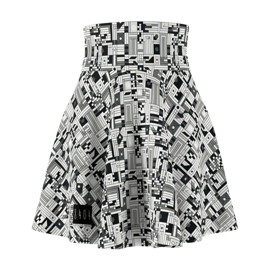 Digital Minimalism Minimalist Tech Women's Skater Skirt - 8404 Design-43