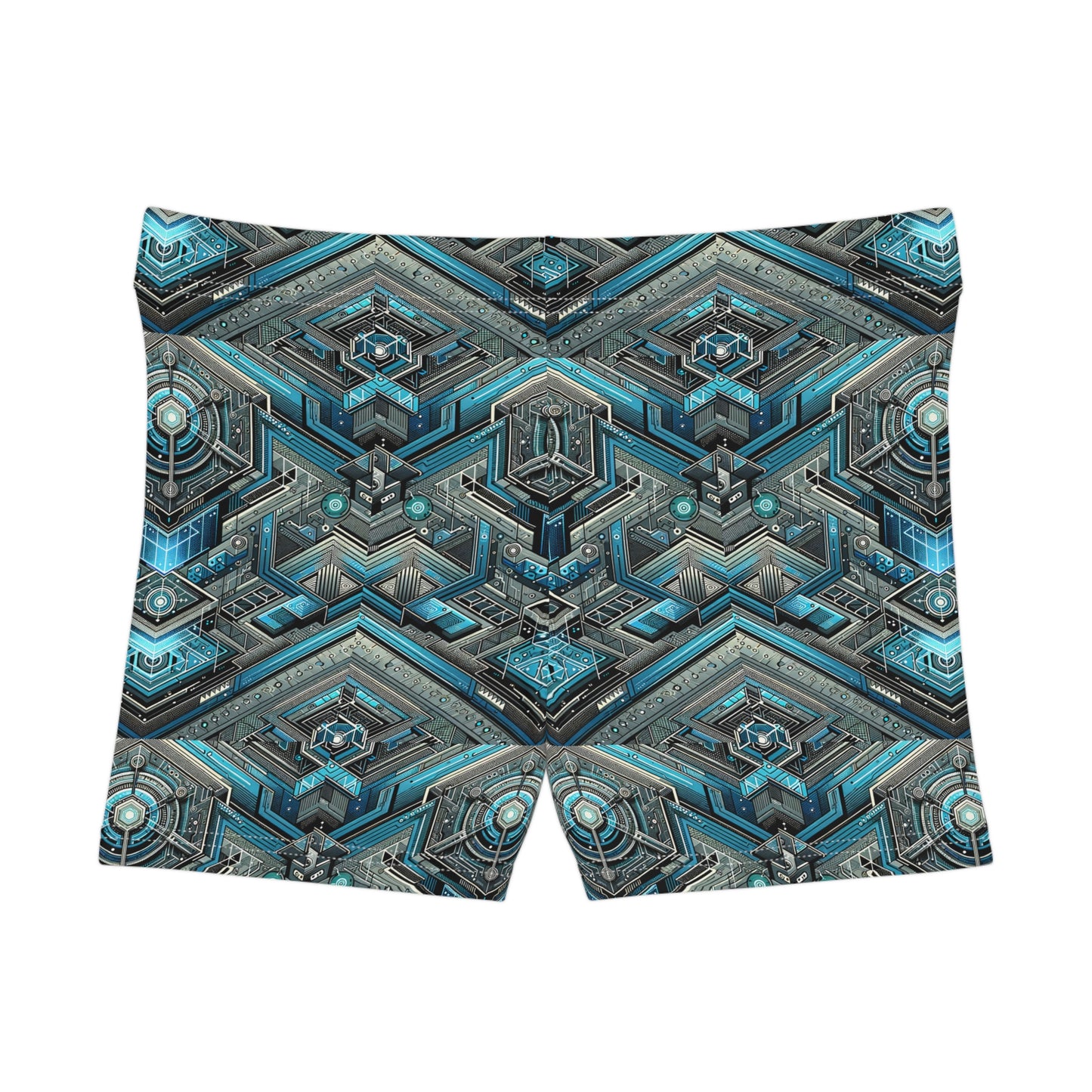 Tech-Infused Futurism Sleek Tech Edge Women's Shorts - 8404 Design-49