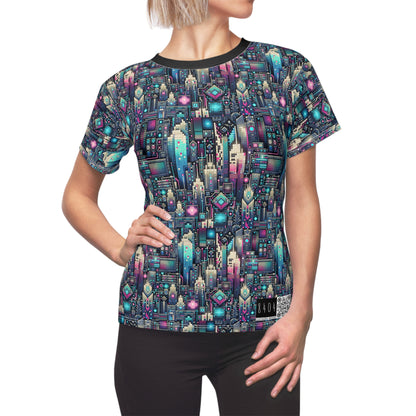 Digital Renaissance Tech-Forward Maximalism Women's Cut & Sew Tee - 8404 Design-56