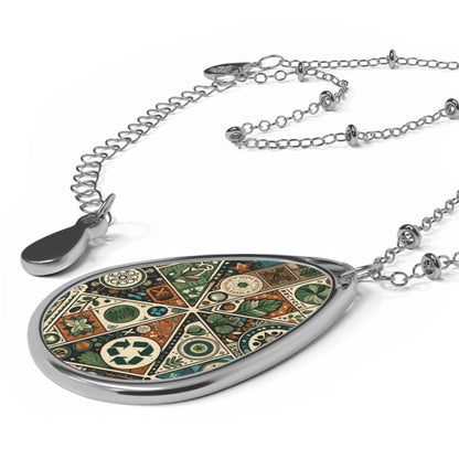 Sustainable Streetwear Sustainability-conscious Urban Style Oval Necklace - 8404 Design-67
