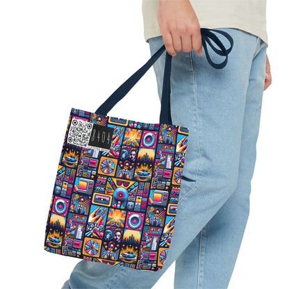 Digital Pop Culture Mashup Maximalist Pop Tote Bag - 8404 Design-52