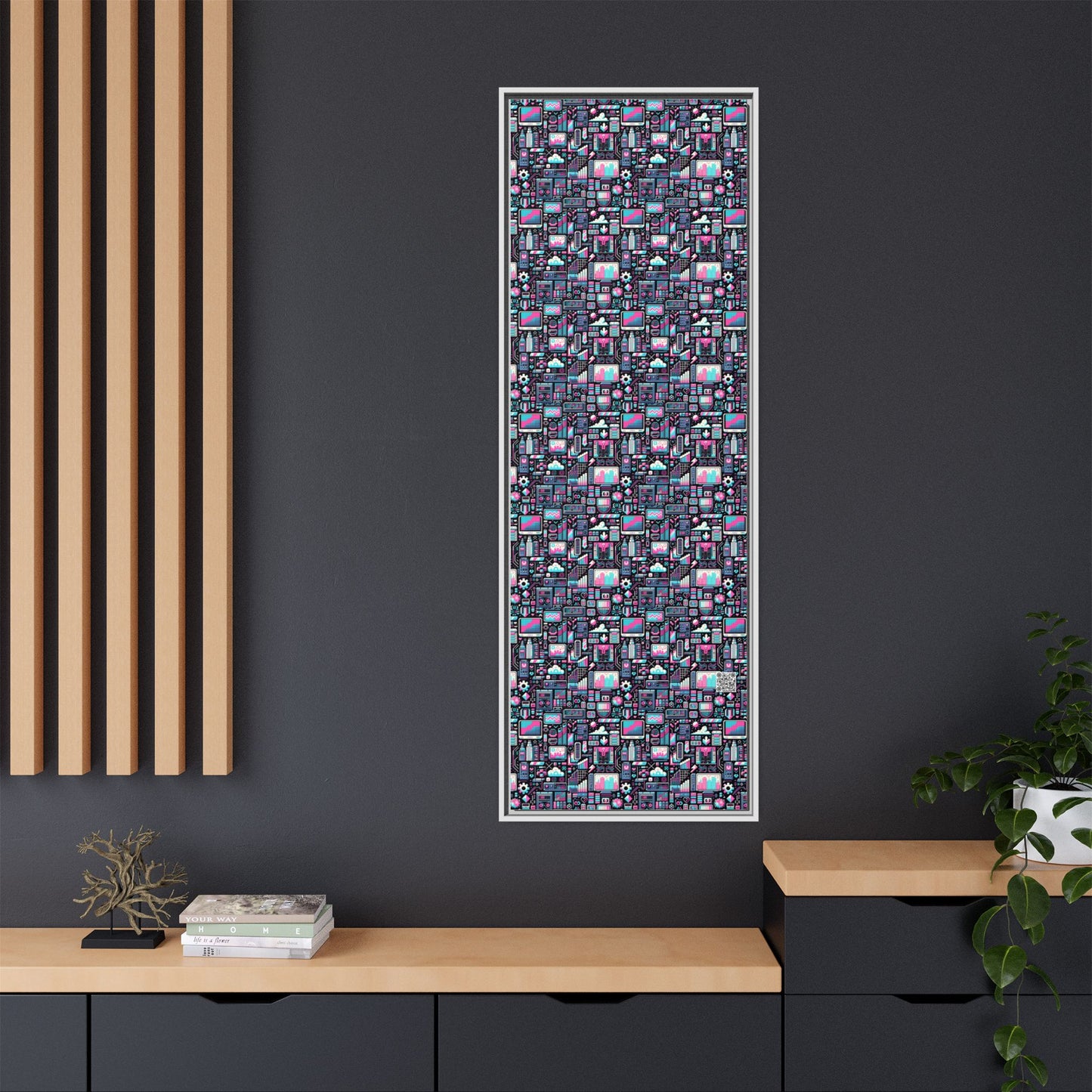 Digital Rebellion Youthful Streetwear with a Rebellious Digital Twist Matte Canvas, Framed (multi-color) - 8404 Design-71 B