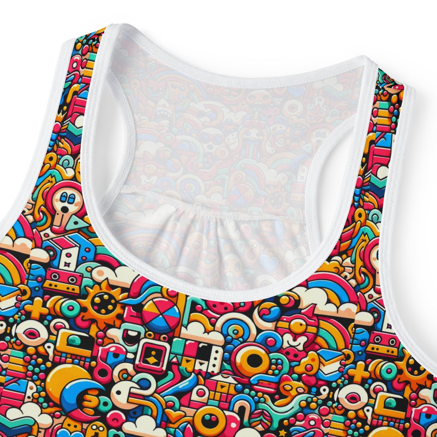 Neon Pop Playful Pop Culture Mashup Women's Tank Top - 8404 Design-62