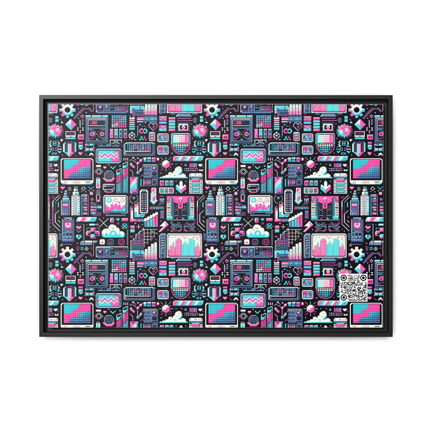 Digital Rebellion Youthful Streetwear with a Rebellious Digital Twist Matte Canvas, Framed (multi-color) - 8404 Design-71 A