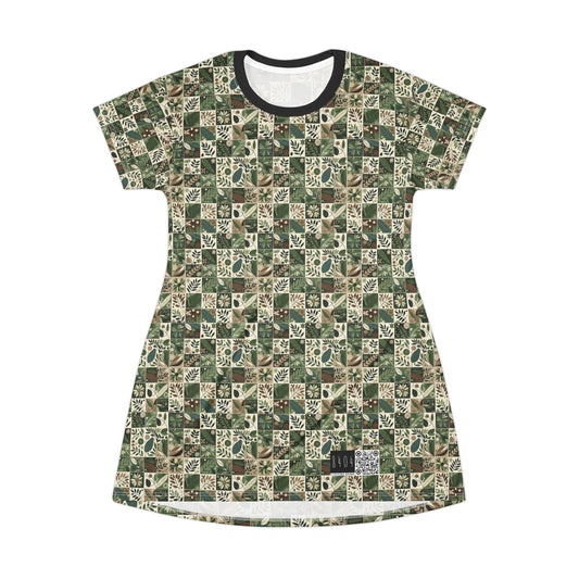 Streetwear Sustainability Environmentally Conscious Streetwear with a Natural Aesthetic T-shirt Dress - 8404 Design-57