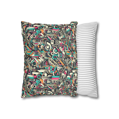 Digital Street Art Urban Street Style Faux Suede Square Pillowcase - 8404 Design-74
