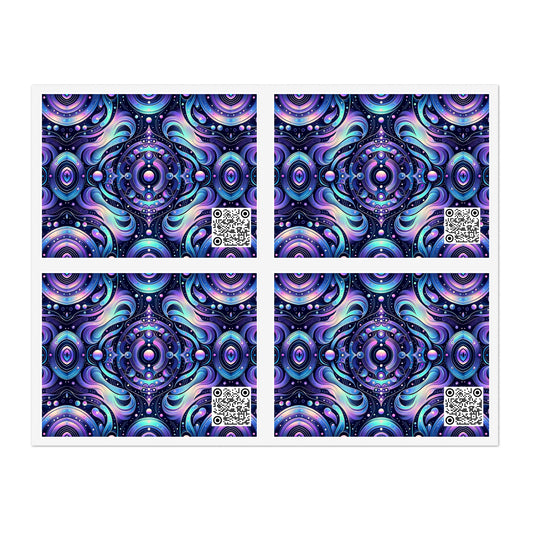 Iridescent Tech Fusion Tech-Forward Streetwear Sticker Sheets - 8404 Design-62