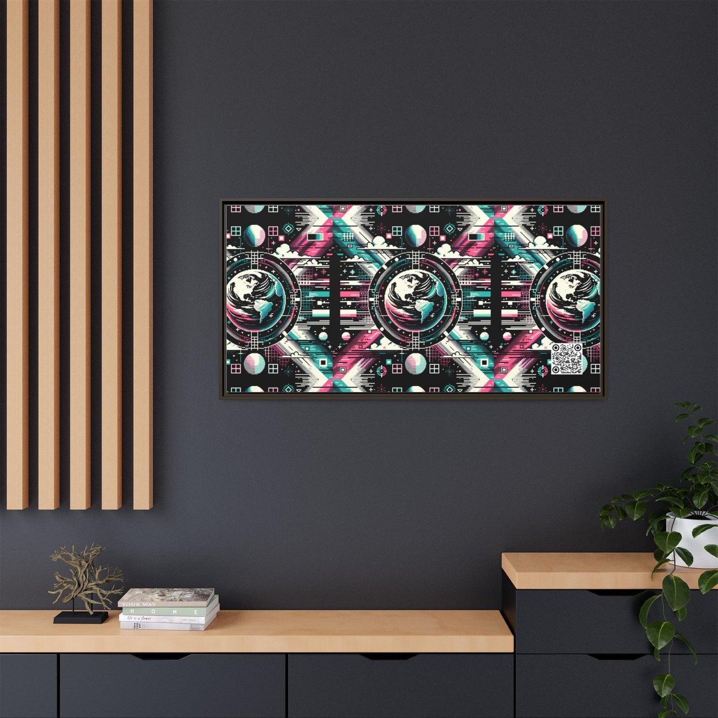 Digital Artistry Digital-native Streetwear Matte Canvas, Framed (multi-color) - 8404 Design-62 B