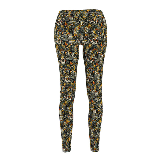 Digital Punk Futuristic Grunge Women's Cut & Sew Casual Leggings - 8404 Design-49