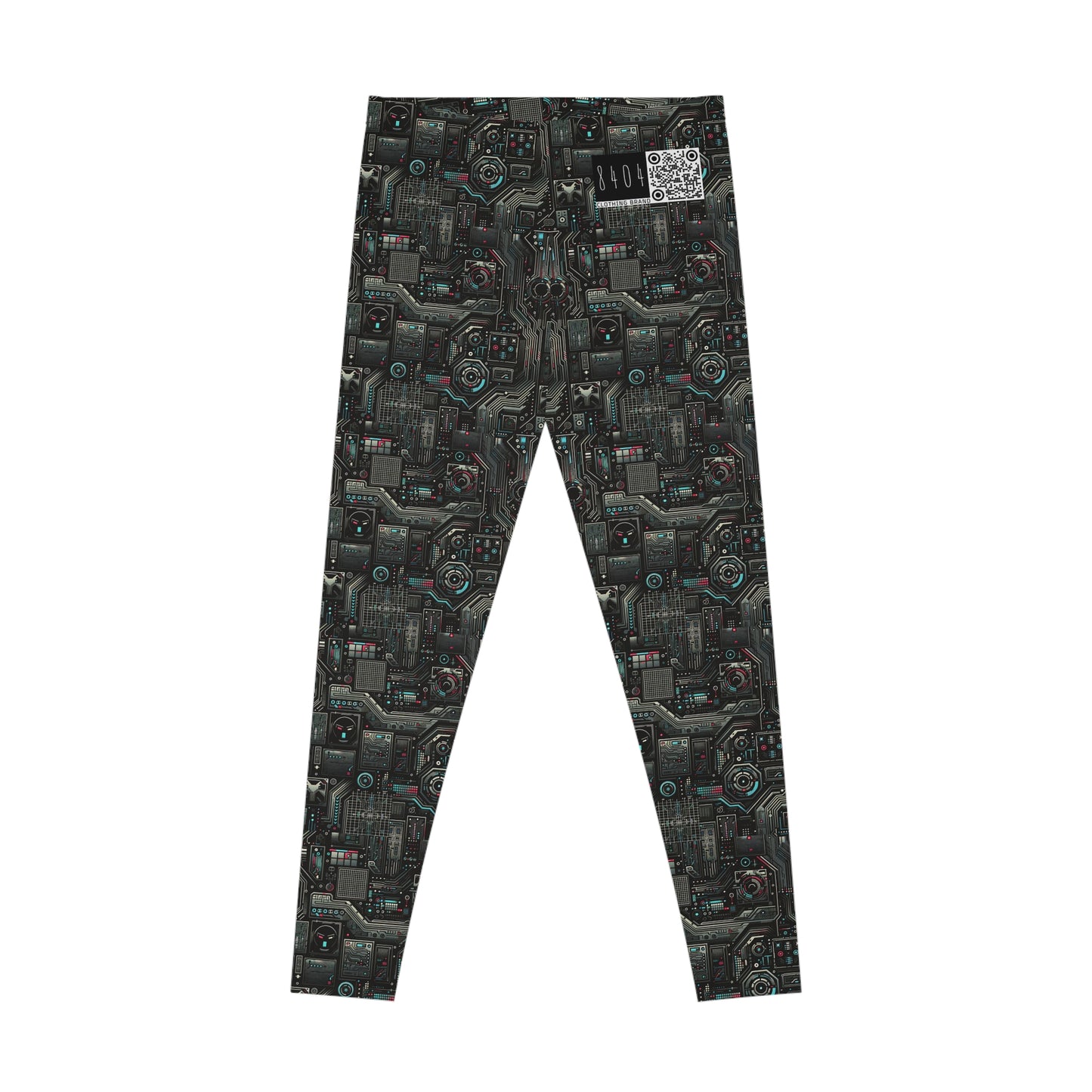 Tech Noir Aesthetics Sleek Tech Streetwear Stretch Leggings - 8404 Design-52