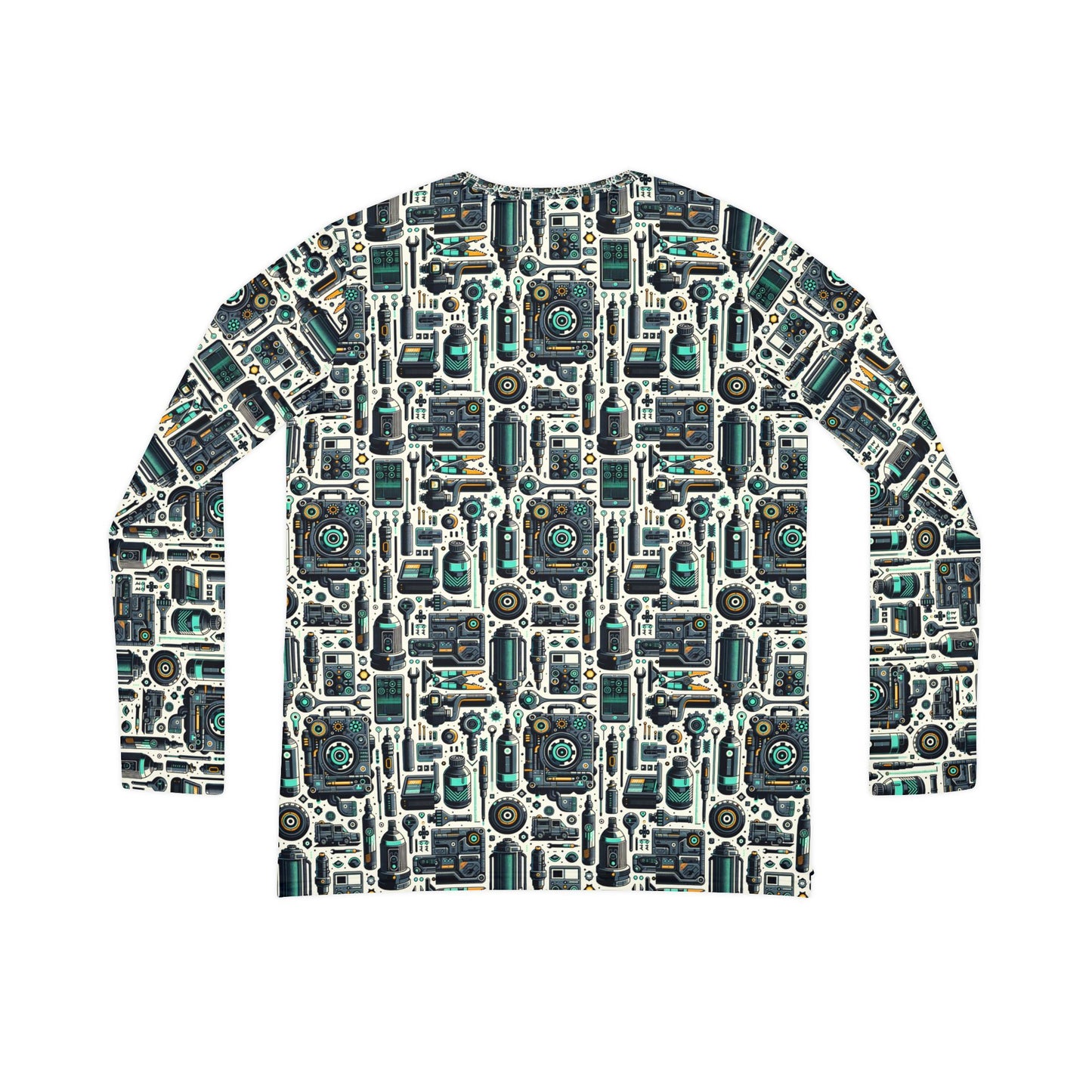 Tech Utility Fusion Modern Tech Streetwear Women's Long Sleeve V-Neck Shirt - 8404 Design-53
