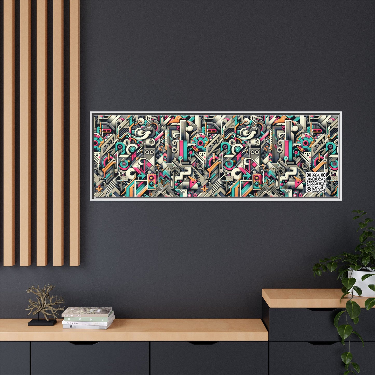 Digital Street Art Urban Street Style Matte Canvas, Framed (multi-color) - 8404 Design-74 B