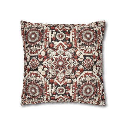 Neo Jomon Sculptural Aesthetics Artisanal Streetwear Faux Suede Square Pillowcase - 8404 Design-55