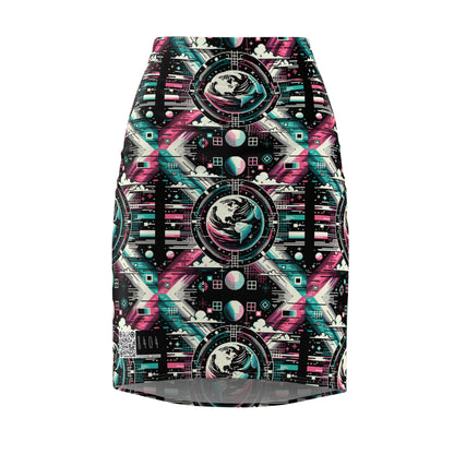 Digital Artistry Digital-native Streetwear Women's Pencil Skirt - 8404 Design-62