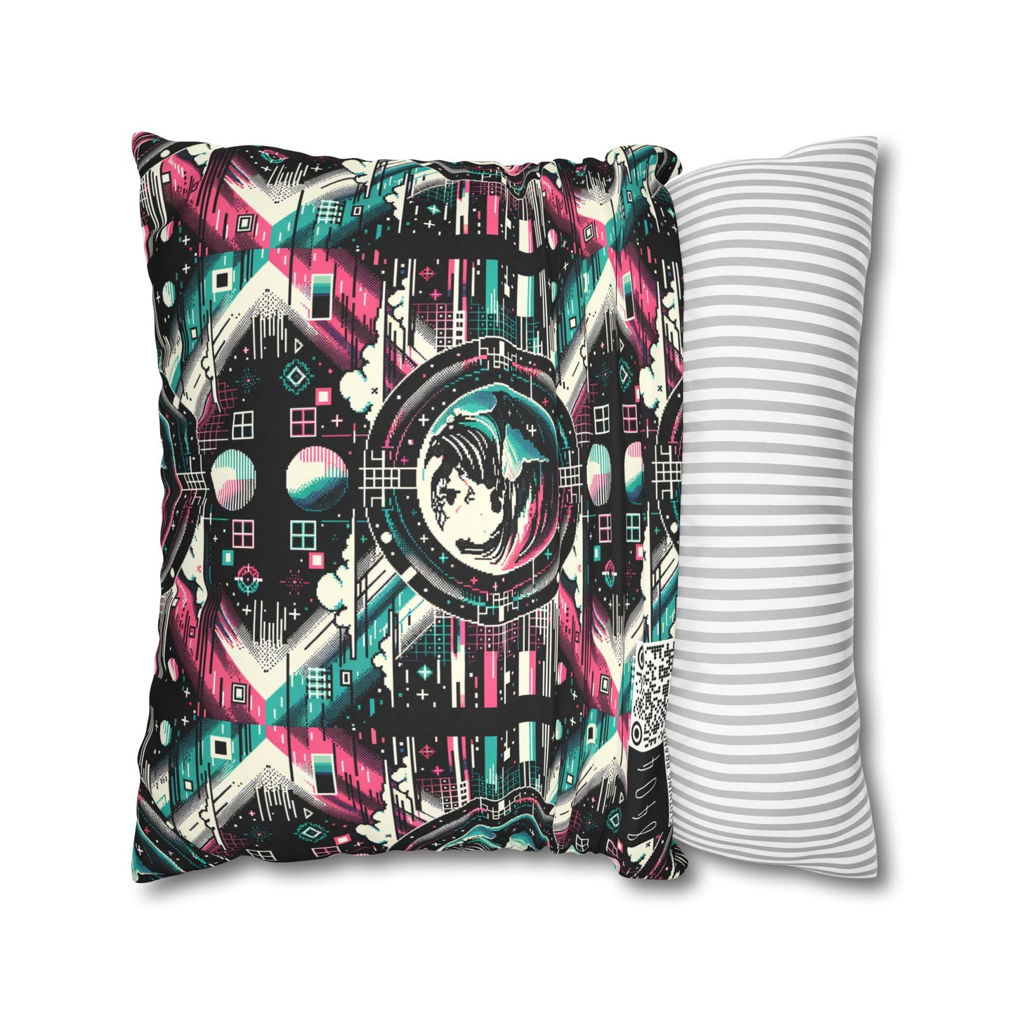 Digital Artistry Digital-native Streetwear Faux Suede Square Pillowcase - 8404 Design-62