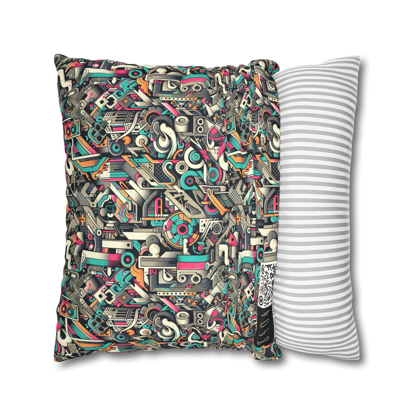 Digital Street Art Urban Street Style Faux Suede Square Pillowcase - 8404 Design-74