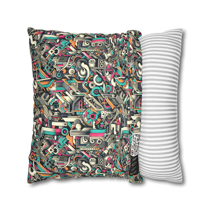 Digital Street Art Urban Street Style Faux Suede Square Pillowcase - 8404 Design-74