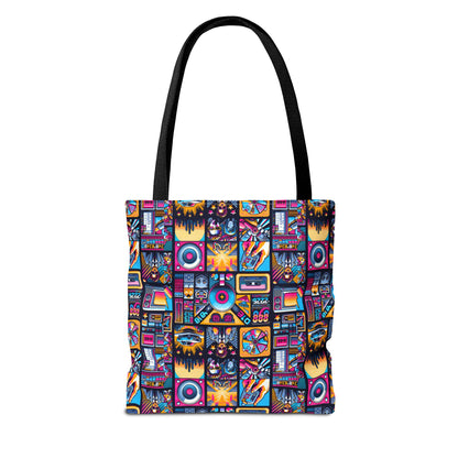 Digital Pop Culture Mashup Maximalist Pop Tote Bag - 8404 Design-52