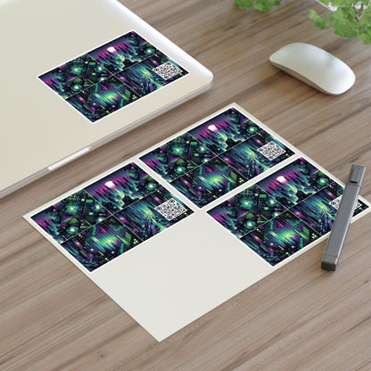 Tech Noir Aesthetics Tech-Forward Urban Dystopia Sticker Sheets - 8404 Design-54