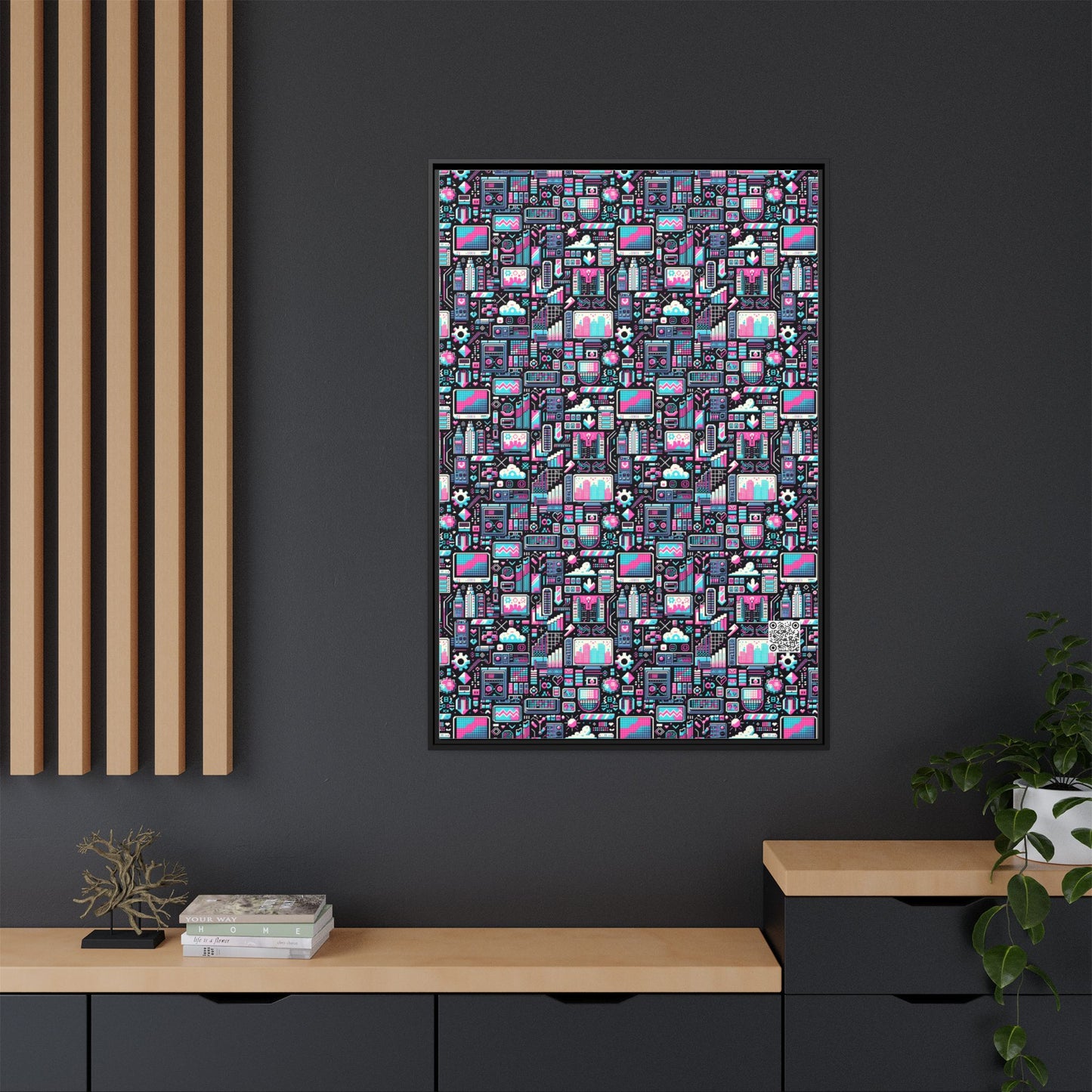 Digital Rebellion Youthful Streetwear with a Rebellious Digital Twist Matte Canvas, Framed (multi-color) - 8404 Design-71 A