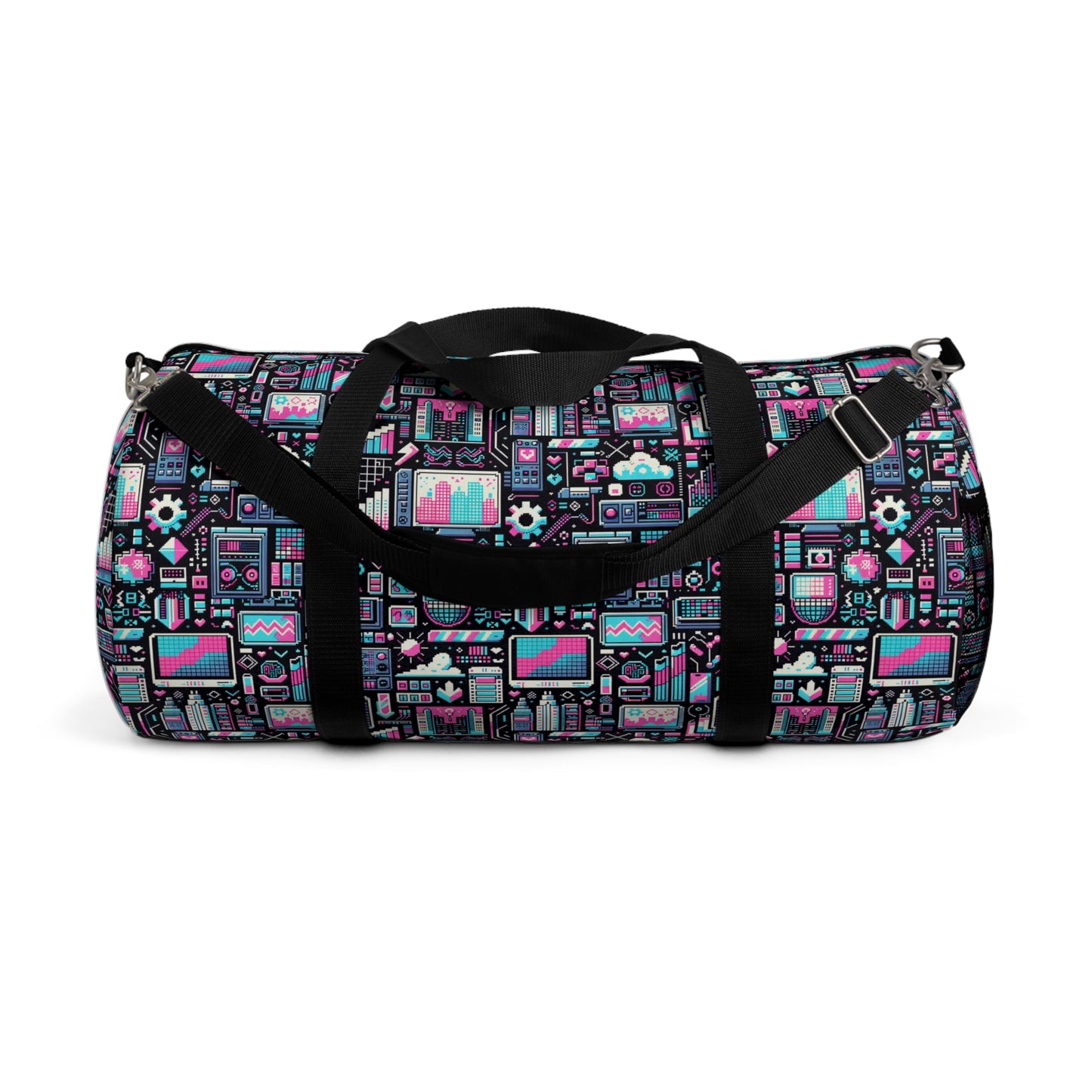 Digital Rebellion Youthful Streetwear with a Rebellious Digital Twist Duffel Bag - 8404 Design-71